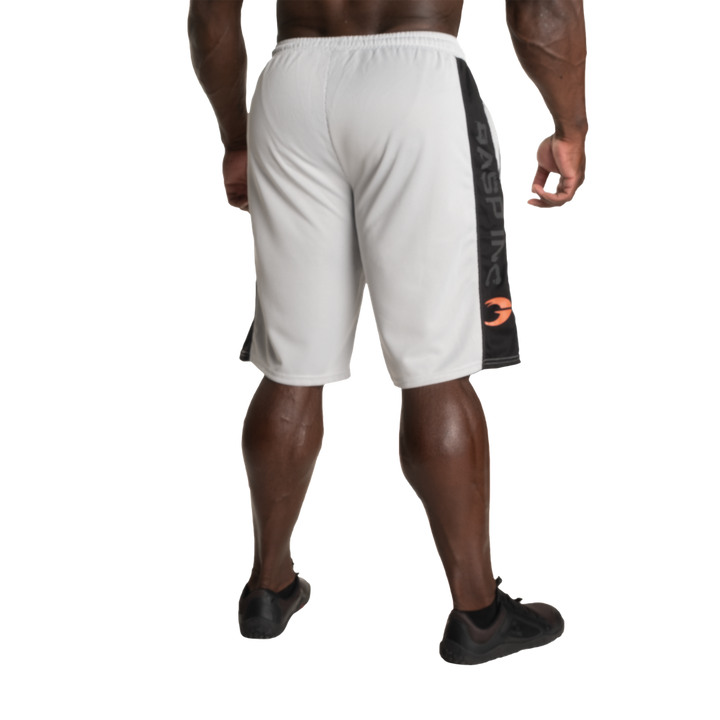 No1 mesh shorts, White/Black - MUSL BUDDIES