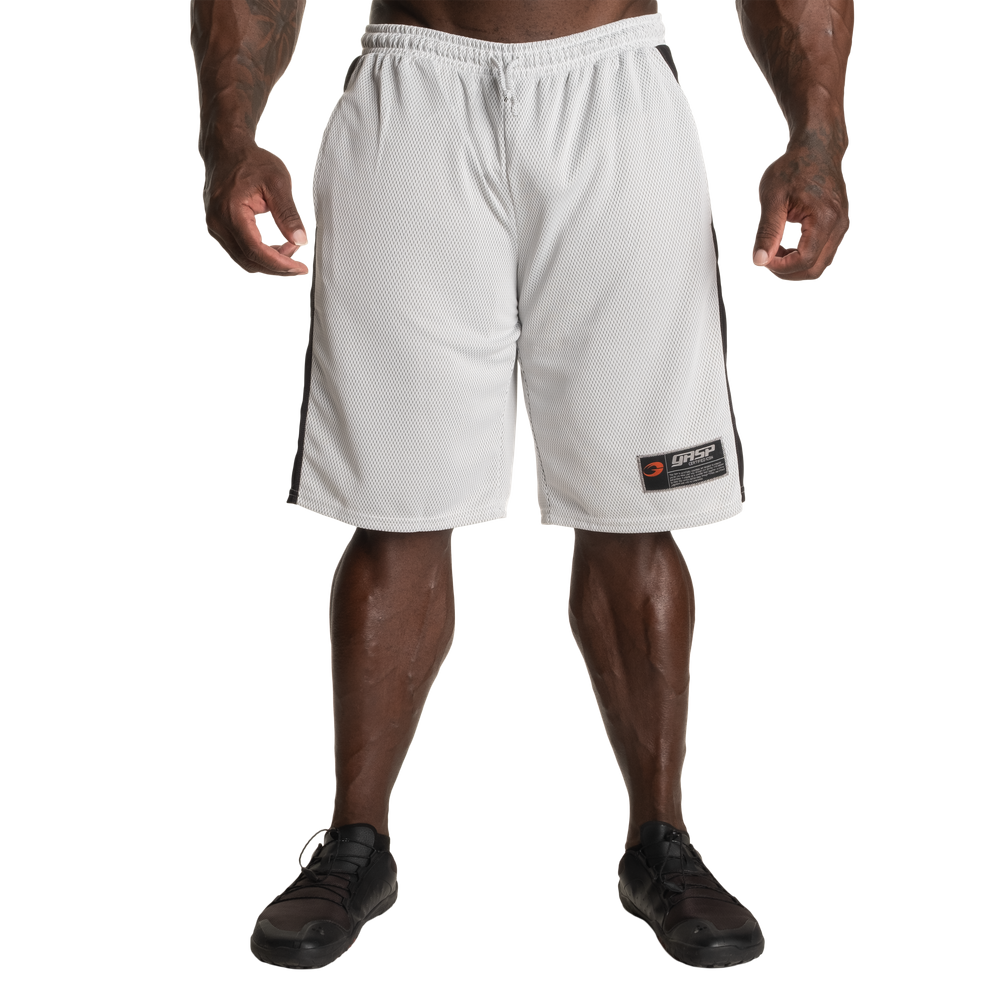 No1 mesh shorts, White/Black - MUSL BUDDIES