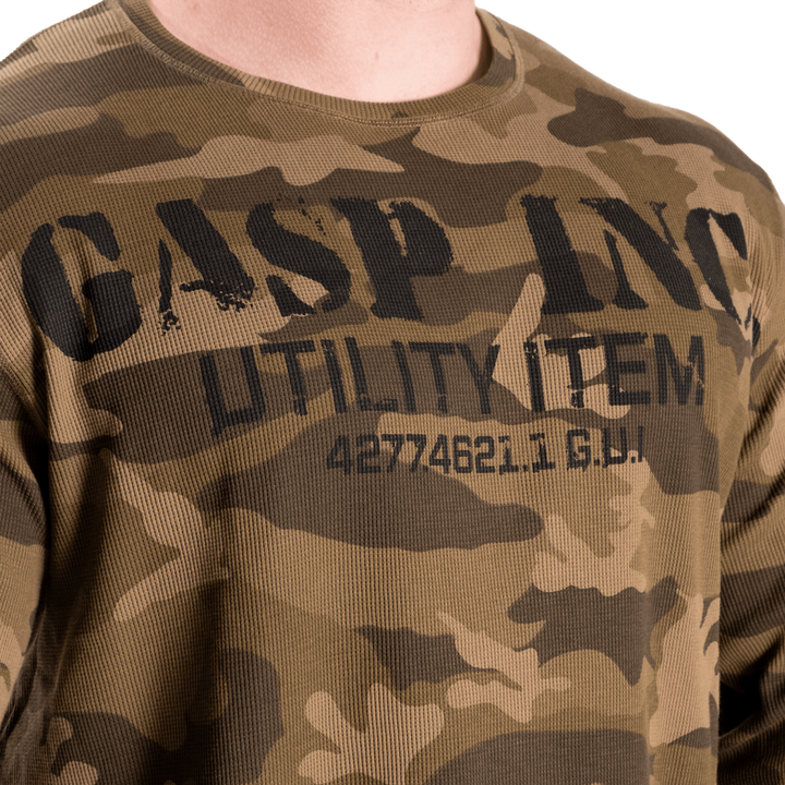 Thermal gym sweater, Green Camoprint - MUSL BUDDIES
