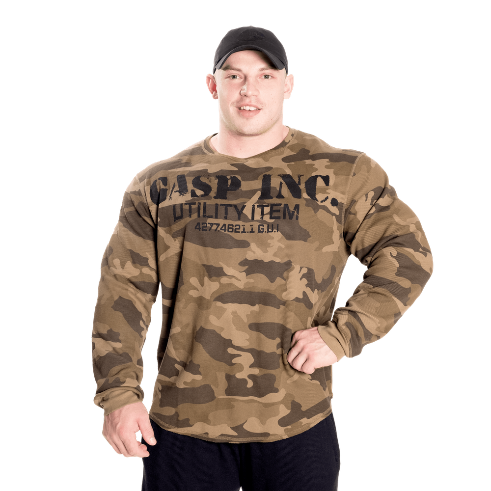 Thermal gym sweater, Green Camoprint - MUSL BUDDIES