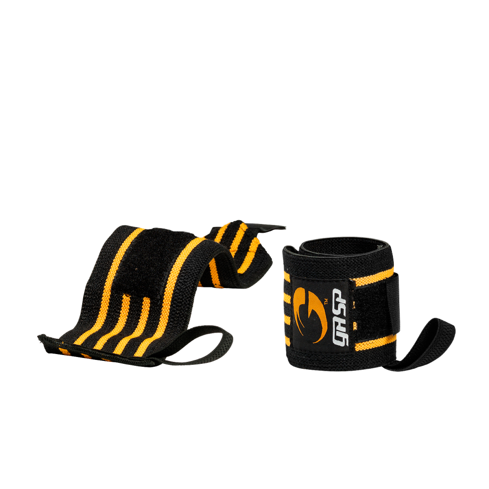 Hardcore Wrist Wraps, Black/Yellow - MUSL BUDDIES